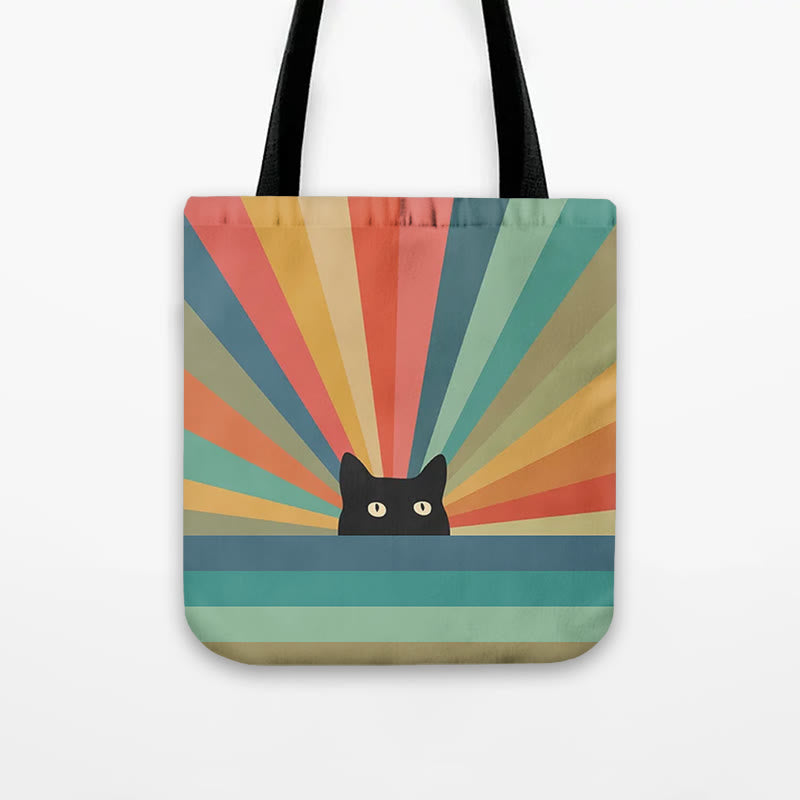 Dashingsoul Rainbow Cat Print Bag