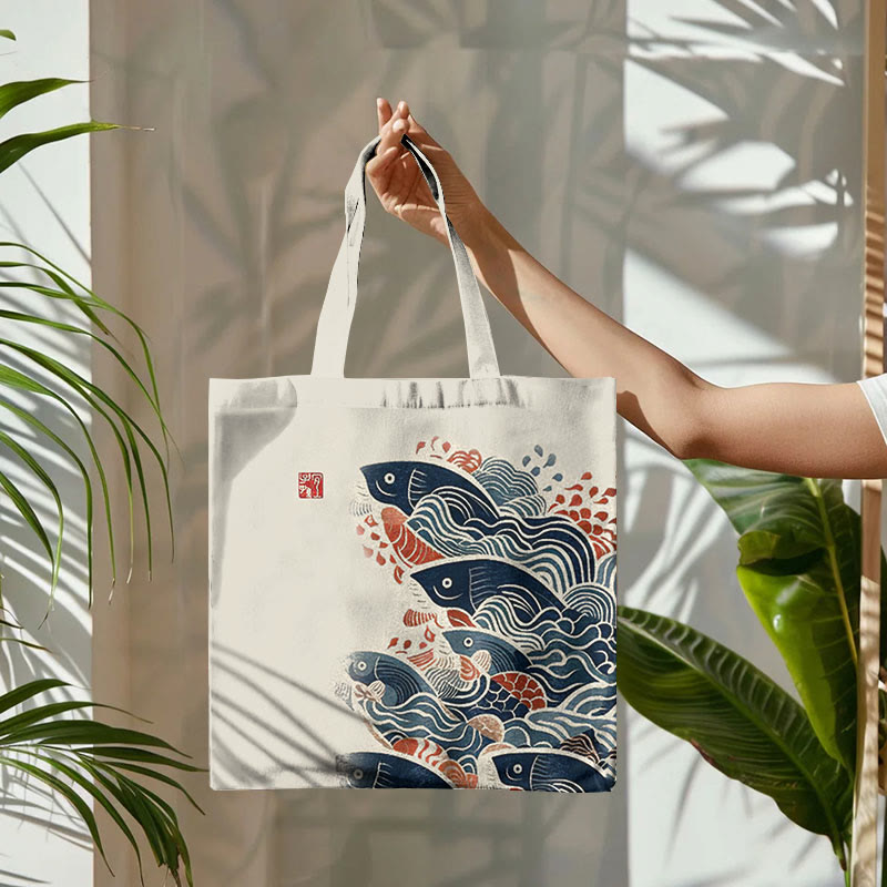 Dashingsoul Japanese Art Carp Print Casual Bag
