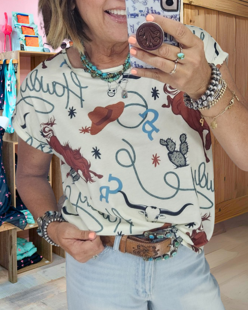 Casual Western Cowgirl T-shirt