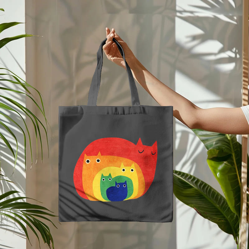 Dashingsoul Abstract Creative Cute Cat Print Art Bag