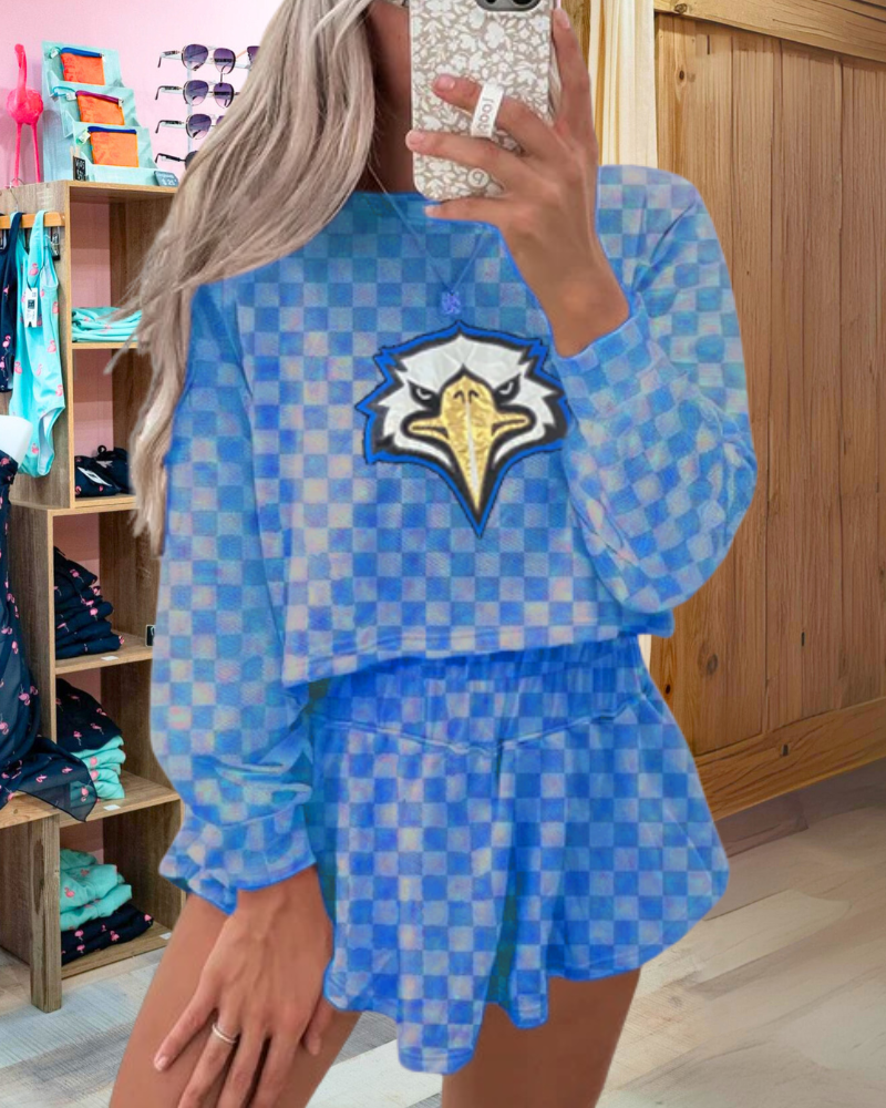 Pelican Embroidered Plaid Set