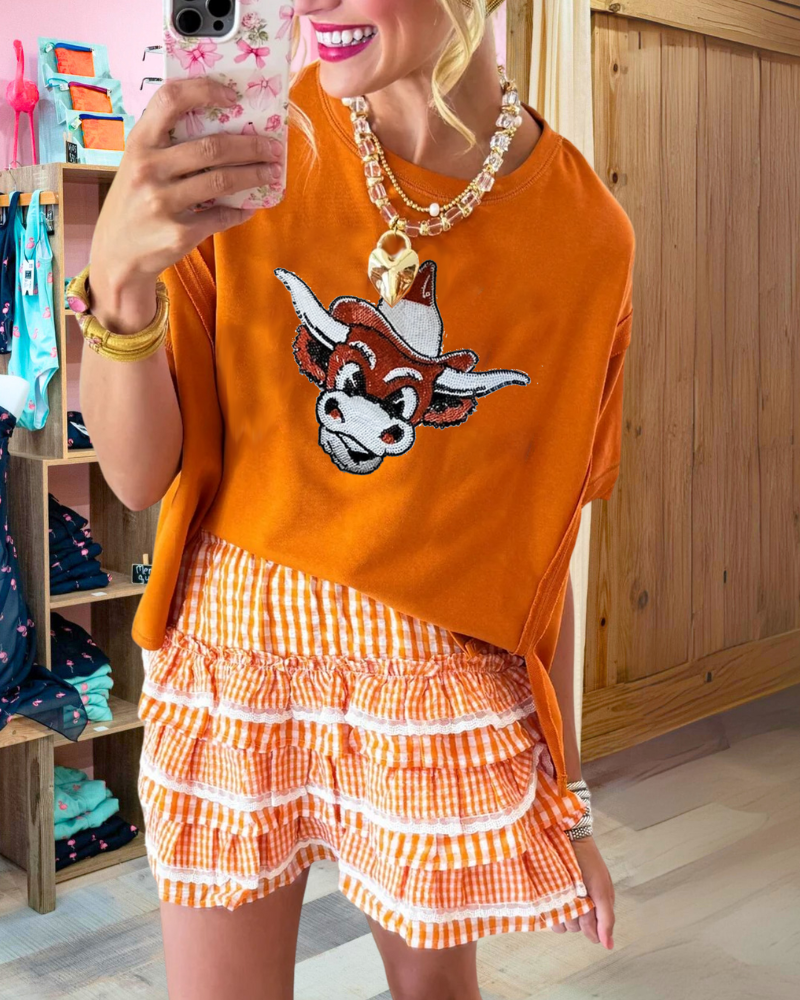 Western Cow Sequined T-Shirt