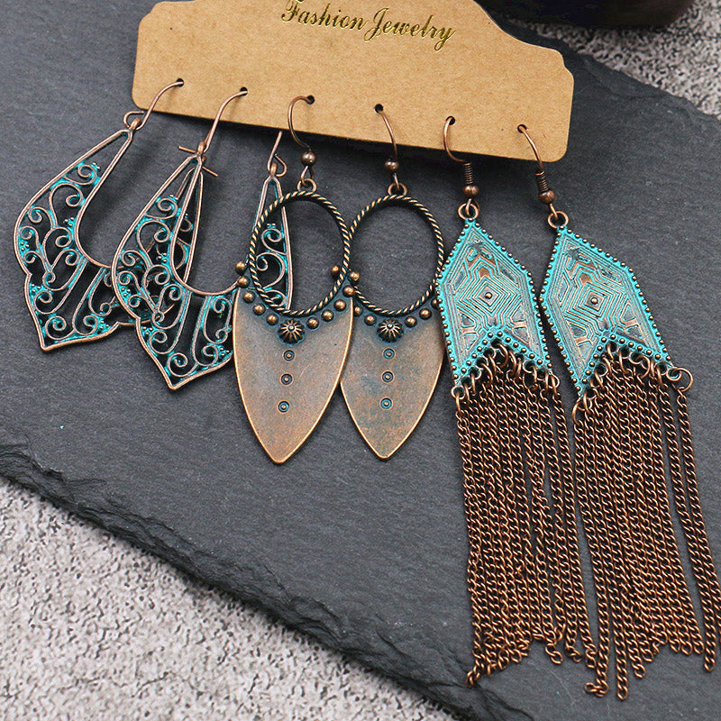 Dashingsoul Vintage boho Colorful Studded Earrings Set