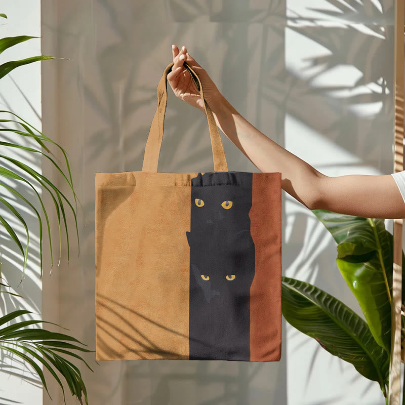 Dashingsoul Abstract Black Cat Painting Art Bag