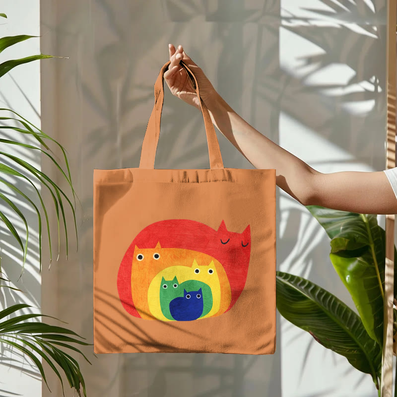 Dashingsoul Abstract Creative Cute Cat Print Art Bag