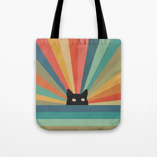 Dashingsoul Rainbow Cat Print Bag