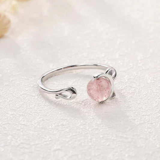 Dashingsoul Pink Cute Cat Claw Ring