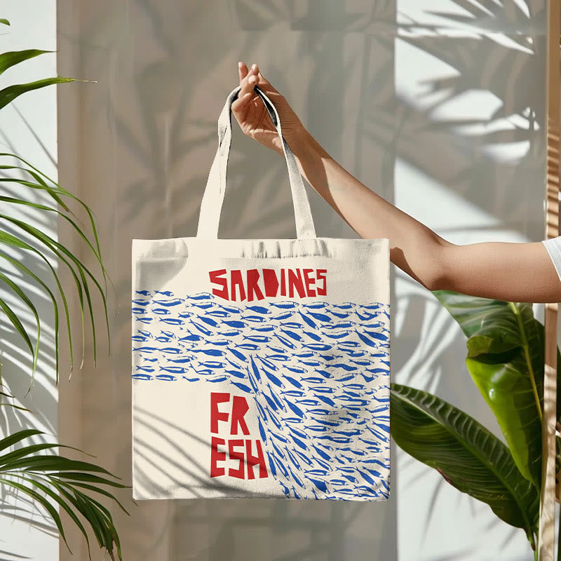 Dashingsoul Vintage Fresh Sardines Art Print Bag