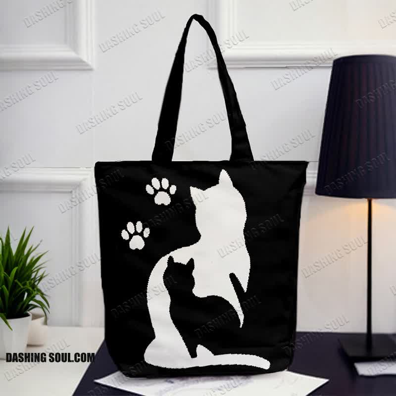Funny Cat And Shadow Footprint Art Print Bag