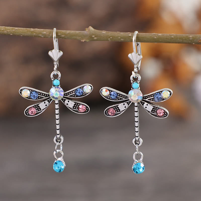 Women's Fashion Colored Dragonfly Earrings