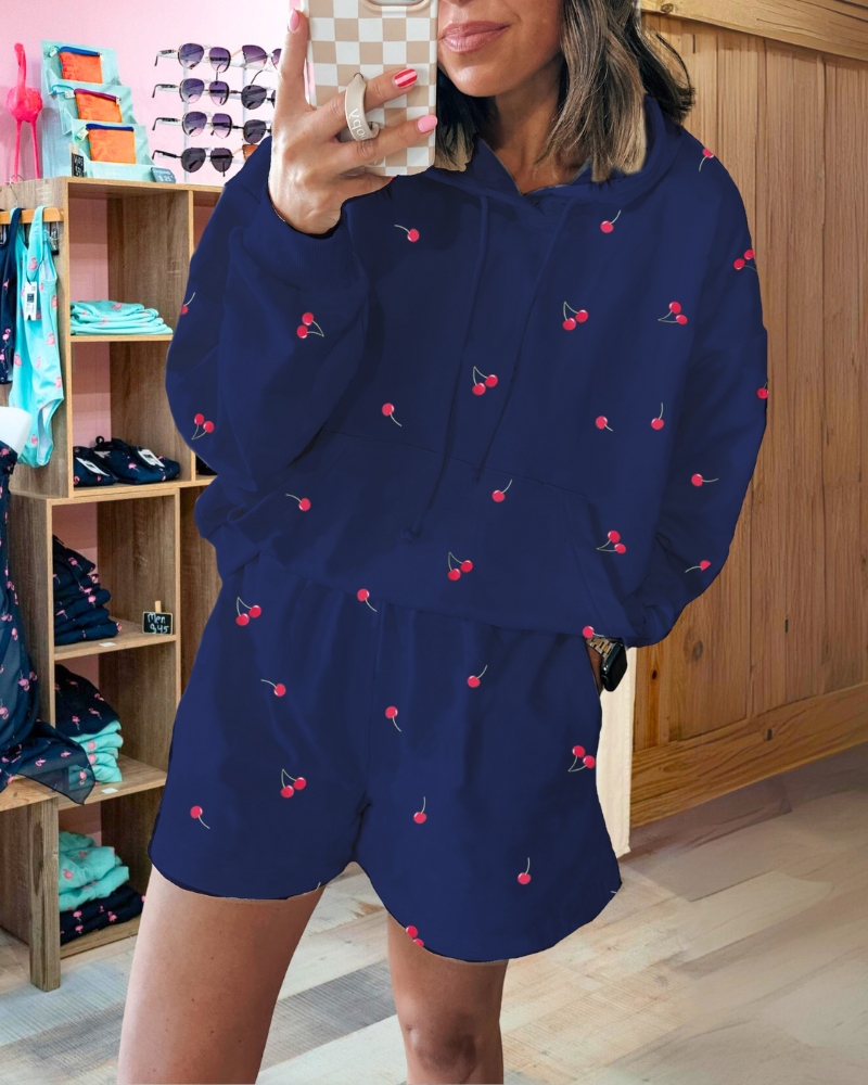 Floral Hooded Shorts Set