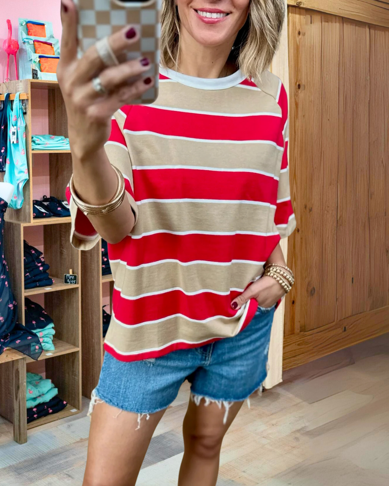 Classic Colorblock Striped T-Shirt