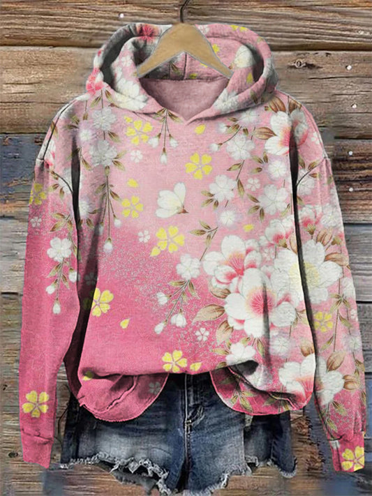 Cherry Blossom Japanese Traditional Art Gradient Hoodie