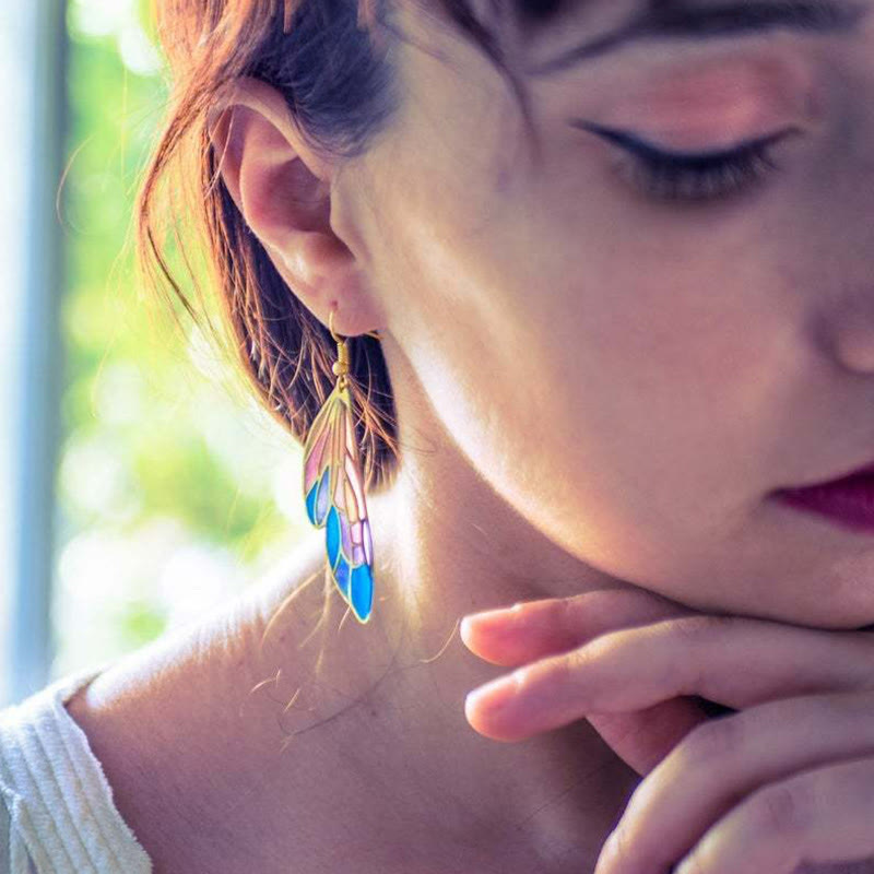 Women's Fantasy Gradient Butterfly Wings Earrings