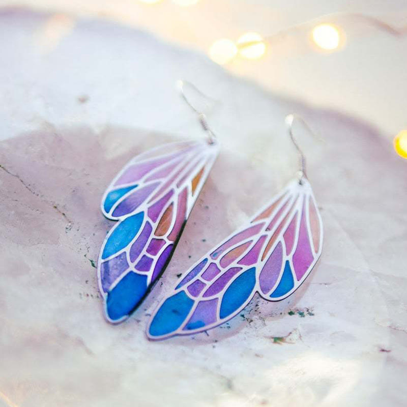Women's Fantasy Gradient Butterfly Wings Earrings