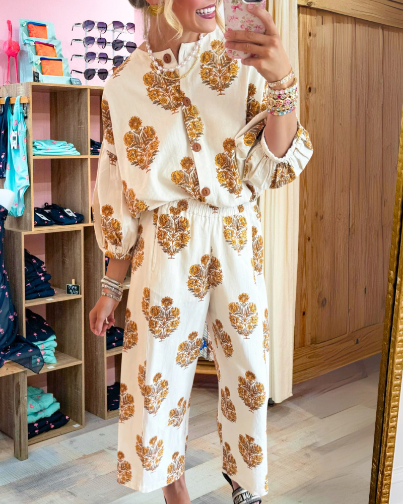 Casual Bouquet Puff Sleeve Set