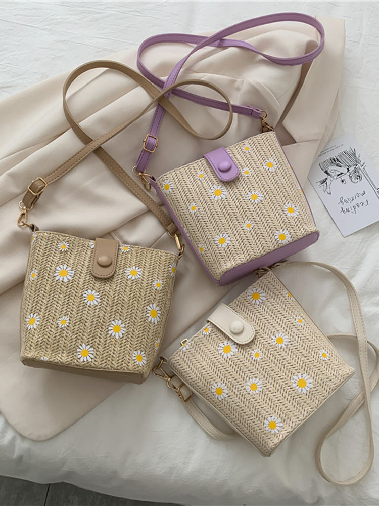 Dashingsoul Daisy Braided Bucket Bag