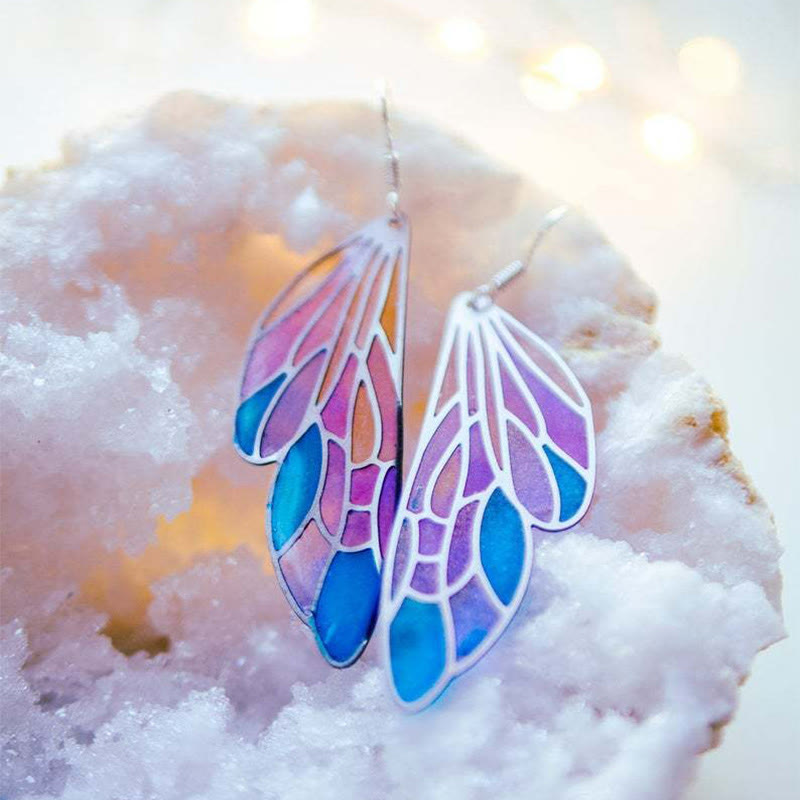 Women's Fantasy Gradient Butterfly Wings Earrings